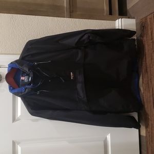 Polo Ralph Lauren CHAPS 1/2 Zip Hooded Windbreaker Jacket - Black/Blue